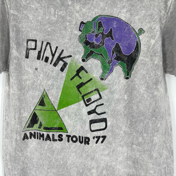 Officially Licensed Pink Floyd Animals Tour '77 T-Shirt Gray Acid Wash Medium - Picture 4 of 6